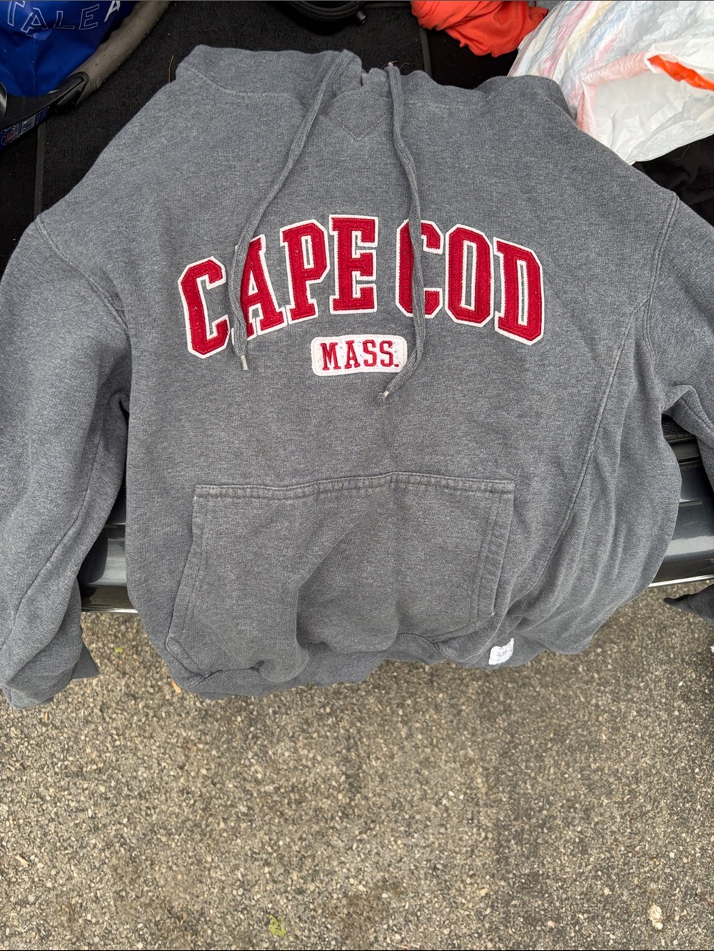 Cape Cod Mass. Women's Gray Hoodie with Red Lettering